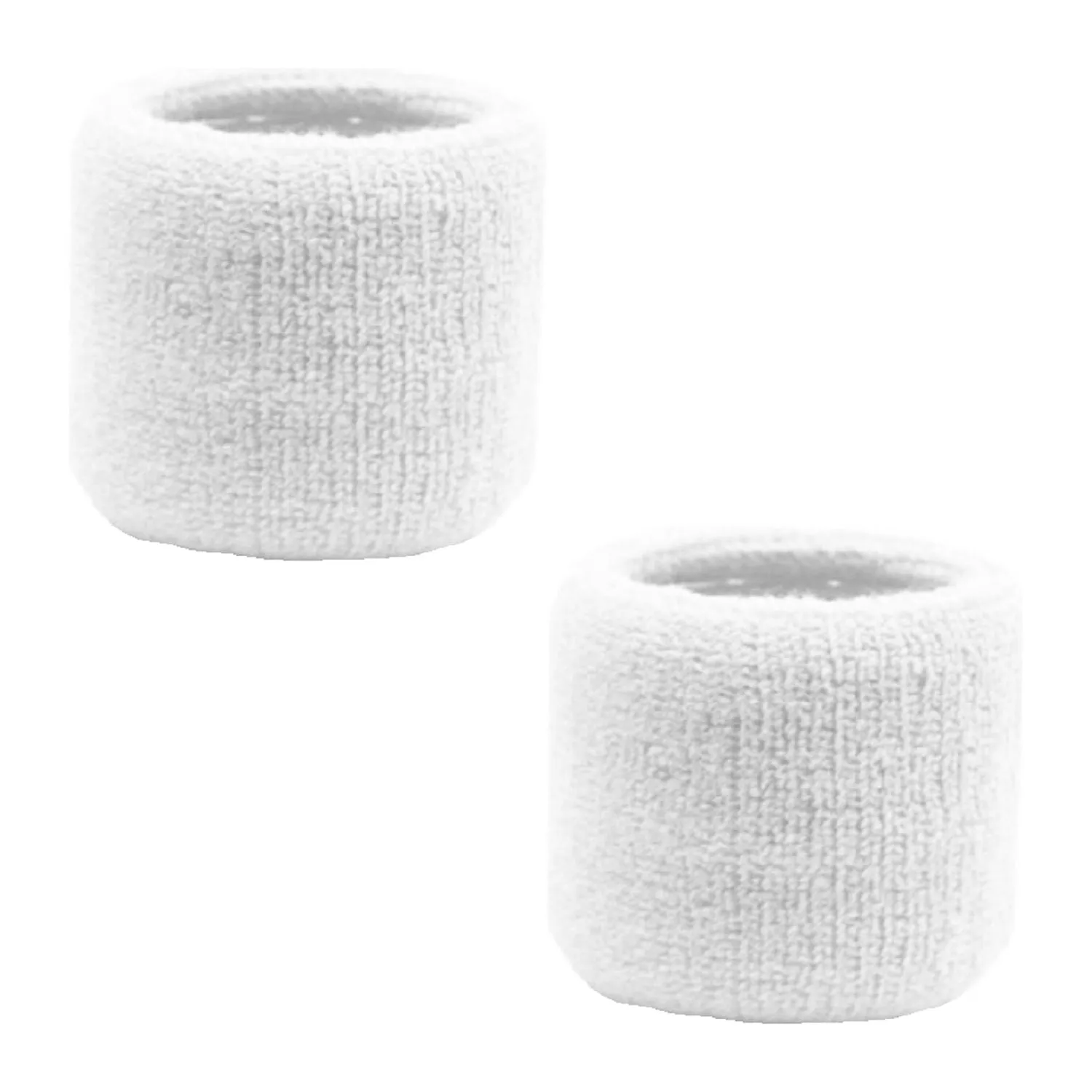 White Wrist Sweatbands - 2 Pack