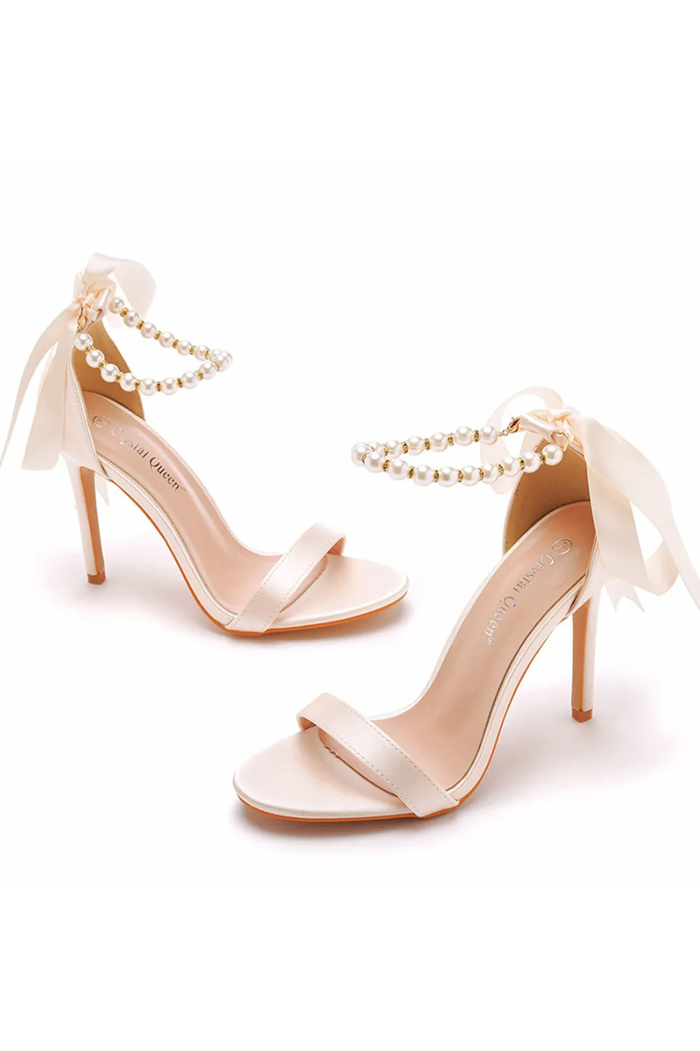 Women's Fashionable Faux Pearl Stiletto Sandals