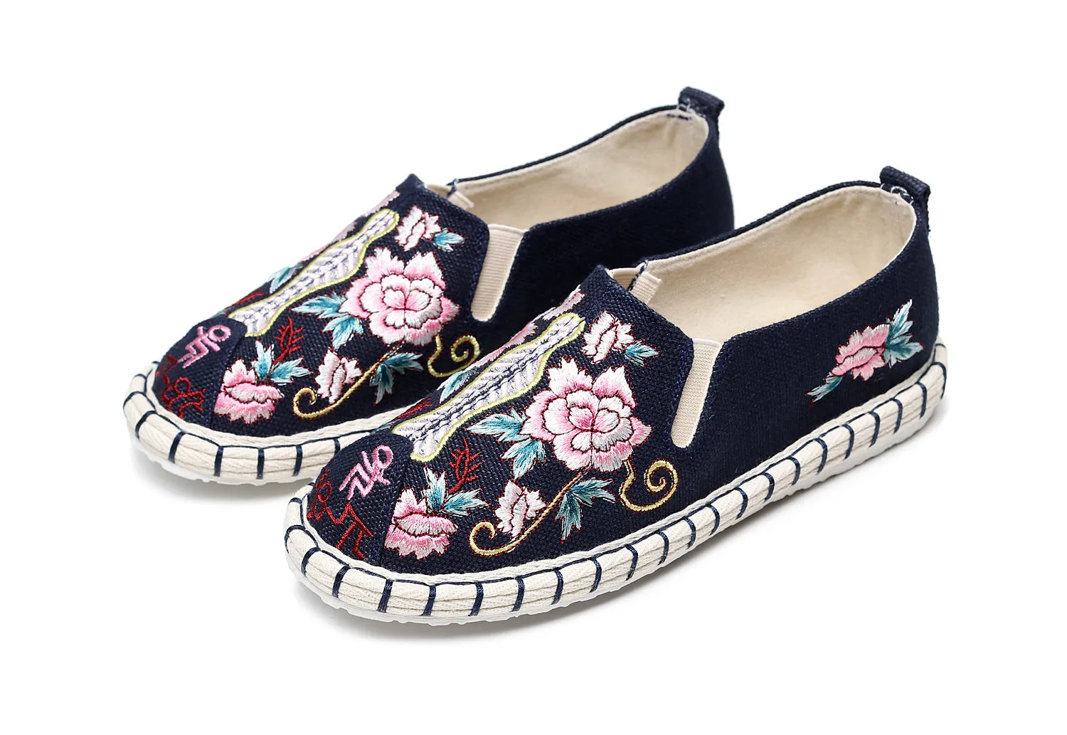 Women's Oriental Cloth With British Ethnic Style Canvas Shoes