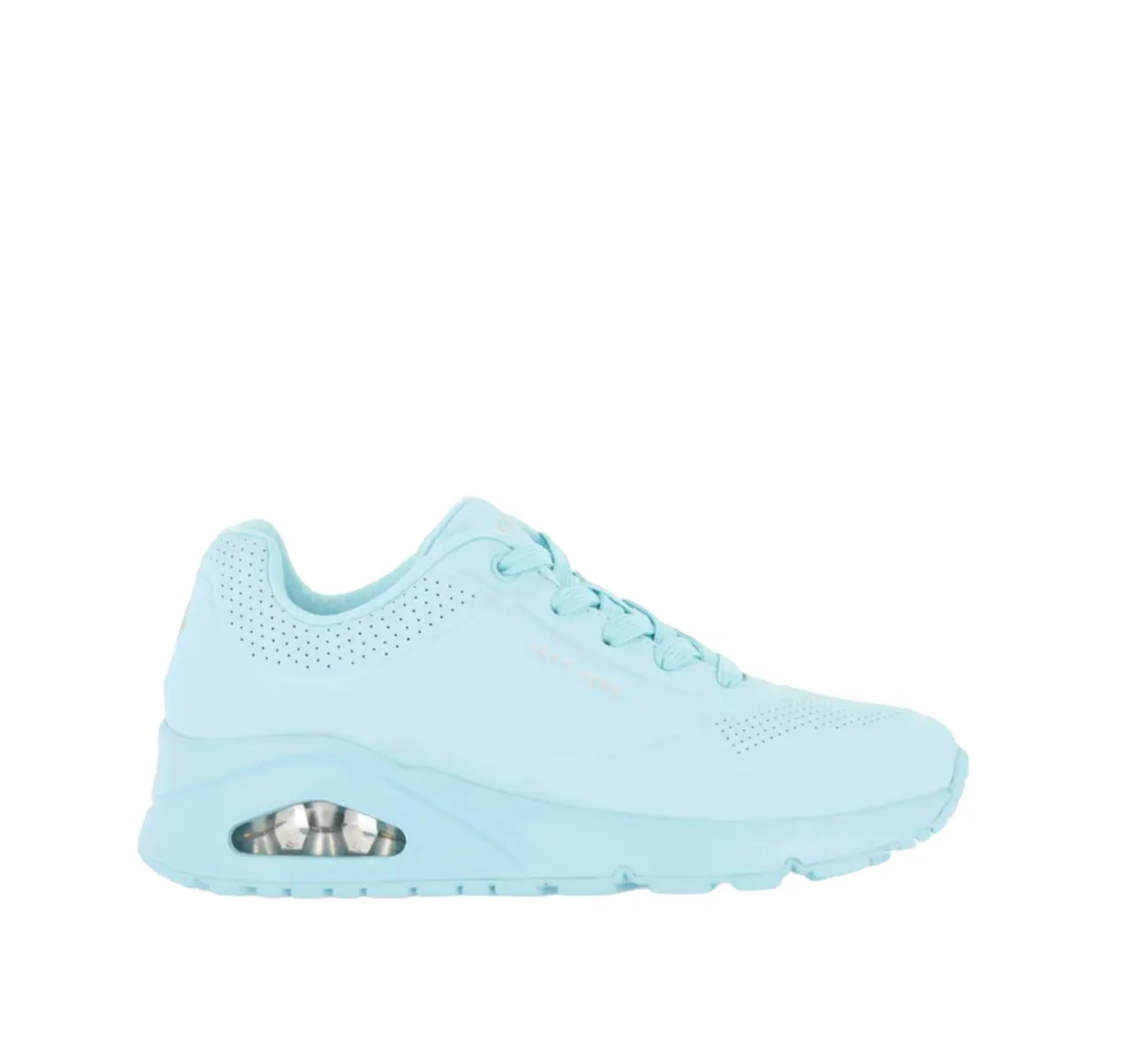 Womens Skechers Uno - Stand On Air Light Blue Lace Up Sneaker Shoes